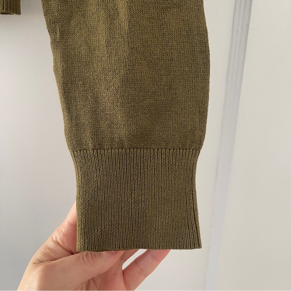 Olive Green Button-Up Cardigan - Picture 4 of 5